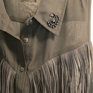 Guess sheer black beautiful shirt size M
